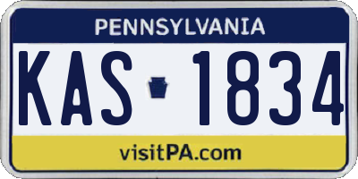 PA license plate KAS1834