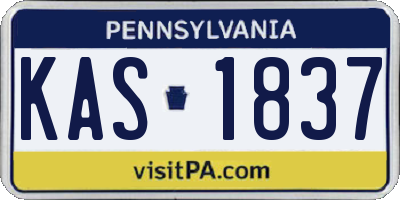 PA license plate KAS1837