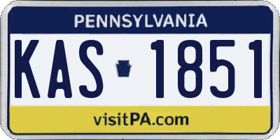 PA license plate KAS1851