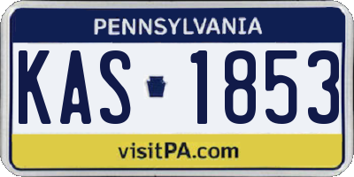 PA license plate KAS1853