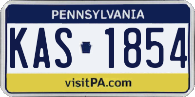 PA license plate KAS1854