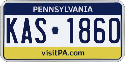 PA license plate KAS1860