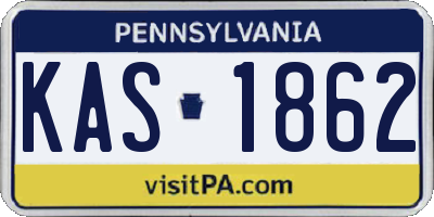 PA license plate KAS1862