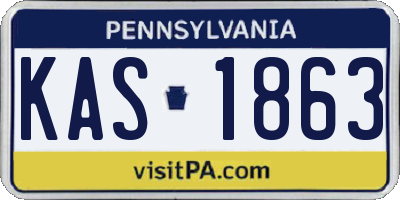 PA license plate KAS1863