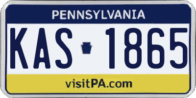 PA license plate KAS1865