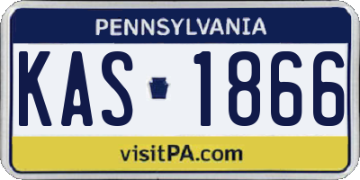PA license plate KAS1866