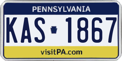 PA license plate KAS1867
