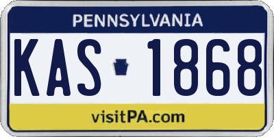 PA license plate KAS1868