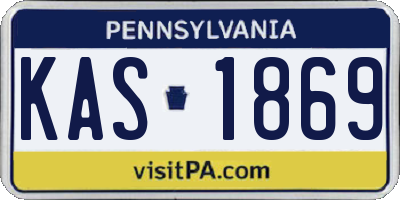 PA license plate KAS1869