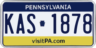 PA license plate KAS1878