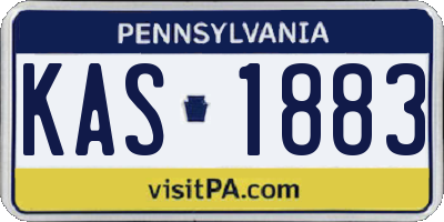 PA license plate KAS1883