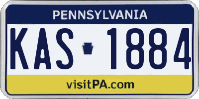 PA license plate KAS1884