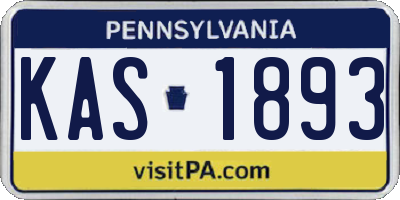 PA license plate KAS1893