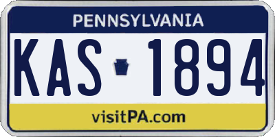 PA license plate KAS1894