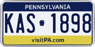 PA license plate KAS1898