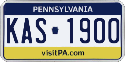 PA license plate KAS1900