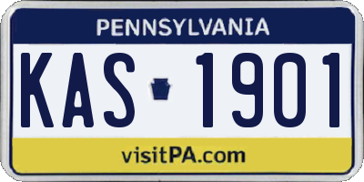 PA license plate KAS1901