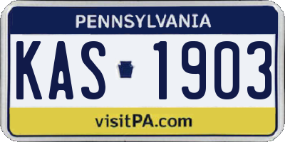PA license plate KAS1903