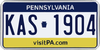 PA license plate KAS1904