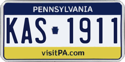 PA license plate KAS1911