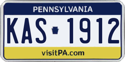PA license plate KAS1912