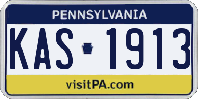 PA license plate KAS1913