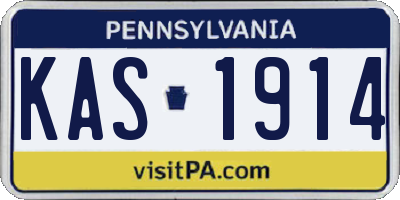 PA license plate KAS1914