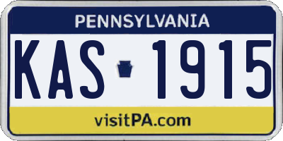 PA license plate KAS1915
