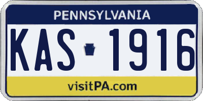 PA license plate KAS1916