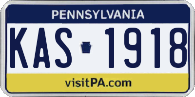 PA license plate KAS1918