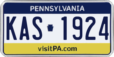 PA license plate KAS1924