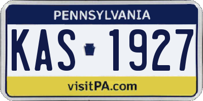 PA license plate KAS1927