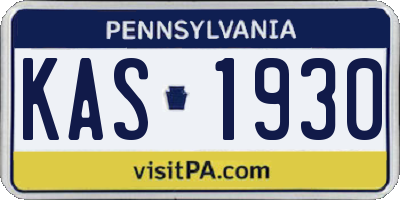 PA license plate KAS1930