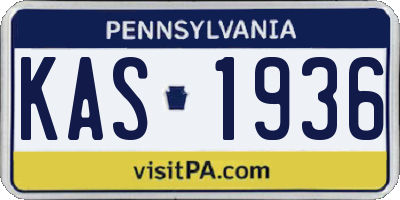 PA license plate KAS1936