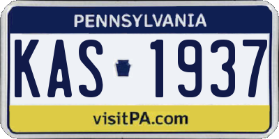 PA license plate KAS1937