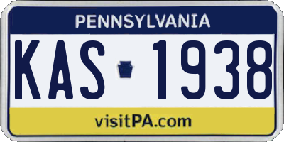 PA license plate KAS1938