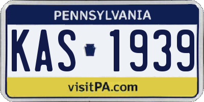 PA license plate KAS1939