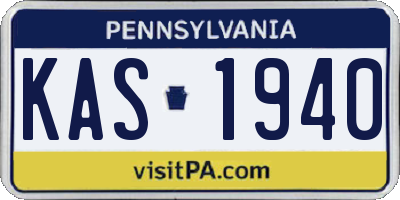 PA license plate KAS1940