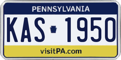 PA license plate KAS1950