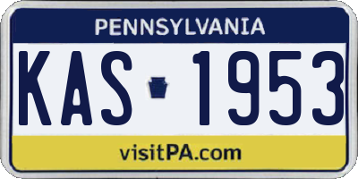 PA license plate KAS1953