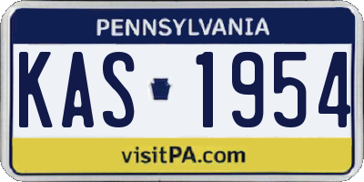PA license plate KAS1954