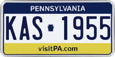 PA license plate KAS1955