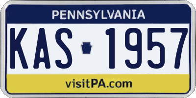 PA license plate KAS1957