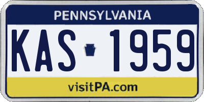 PA license plate KAS1959