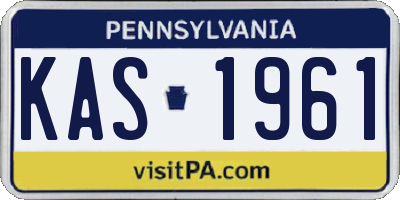 PA license plate KAS1961