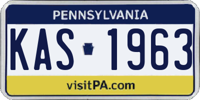 PA license plate KAS1963