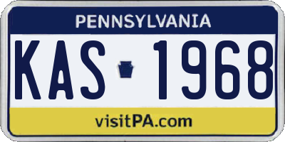 PA license plate KAS1968