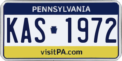 PA license plate KAS1972