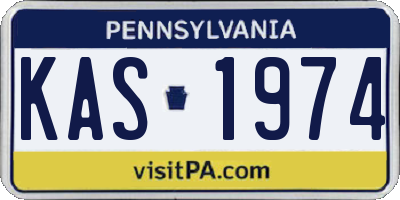 PA license plate KAS1974