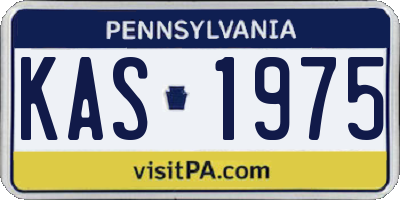 PA license plate KAS1975